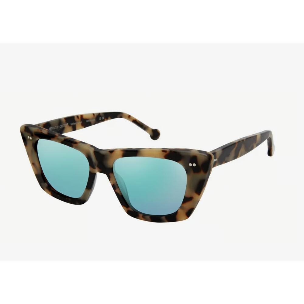 Colors In Optics CS391 MAGNIFIQUE Sunglasses Oat Brown Blue Mirror Lens HANDMADE
